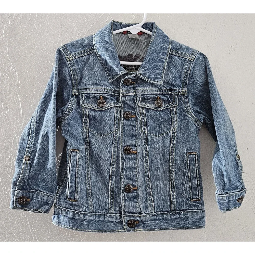 OshKosh B'Gosh Blue Denim Jean Jacket Children's Size 4 Snap Close